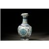 Image 3 : Blue and White Clashing Color Floral Pattern Vase