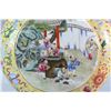 Image 5 : Guan Kiln Yellow Glazed Famille Rose Landscape and Figure Moon Flask Vase, Qianlong-Nianzhi Mark