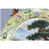 Image 7 : Guan Kiln Yellow Glazed Famille Rose Landscape and Figure Moon Flask Vase, Qianlong-Nianzhi Mark