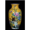 Image 1 : A Porcelain Yellow Glazed Floral Vase