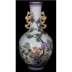 A Porcelain Famille Rose Floral Vase