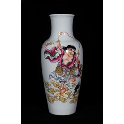 A Porcelain Famille Rose Figure-Story Vase