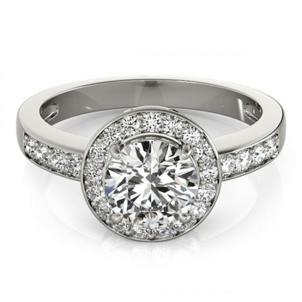 1.2 ctw Certified VS/SI Diamond Halo Ring 18k White Gold - REF-160K9Y