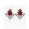 Image 1 : 11.14 ctw Ruby & Diamond Earrings 18K Rose Gold - REF-525K5Y