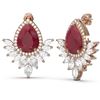 Image 2 : 11.14 ctw Ruby & Diamond Earrings 18K Rose Gold - REF-525K5Y
