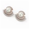 Image 1 : 5.76 ctw Marquise Diamond & Pearl Earrings 18K Rose Gold - REF-590W4H