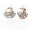 Image 3 : 5.76 ctw Marquise Diamond & Pearl Earrings 18K Rose Gold - REF-590W4H