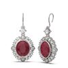 Image 2 : 9.52 ctw Ruby & Diamond Earrings 18K White Gold - REF-227N3F