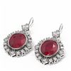 Image 3 : 9.52 ctw Ruby & Diamond Earrings 18K White Gold - REF-227N3F
