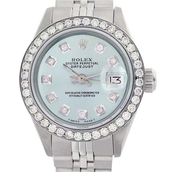 Rolex Ladies Stainless Steel, Diamond Dial & Diamond Bezel, Sapphire Crystal - REF-426F4M