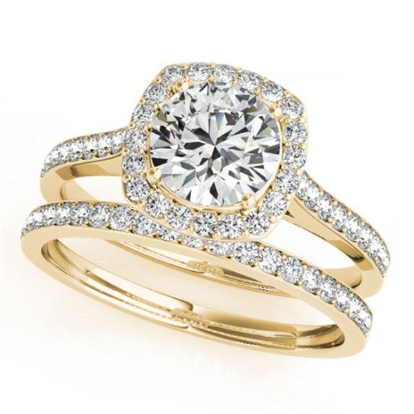 1.92 ctw Certified VS/SI Diamond 2pc Wedding Set Halo 14k Yellow Gold - REF-382A5N