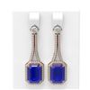 Image 1 : 13.11 ctw Sapphire & Diamond Earrings 18K Rose Gold - REF-323H6R
