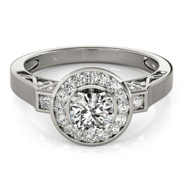 1.25 ctw Certified VS/SI Diamond Halo Ring 18k White Gold - REF-165Y2X