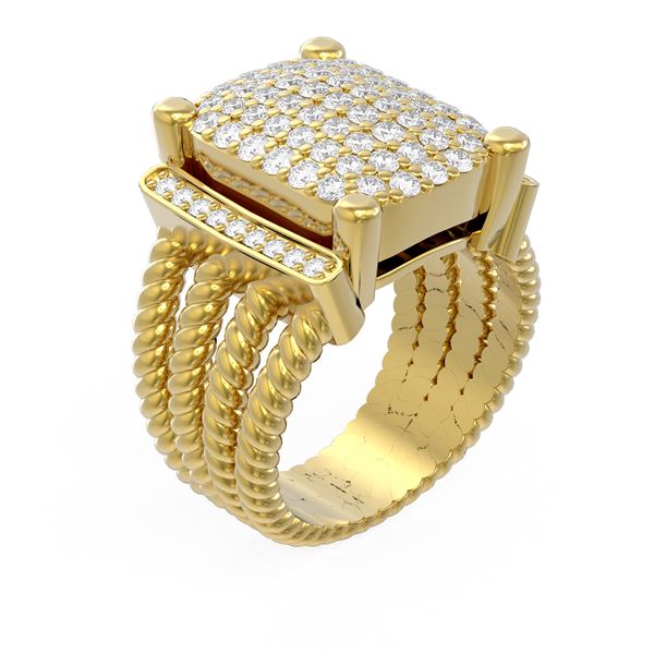 1.85 ctw Diamond Ring 18K Yellow Gold - REF-259N3F