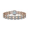 Image 3 : 14.93 ctw Aquamarine & Diamond Bracelet 14K Rose Gold - REF-245Y5X
