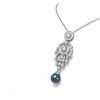 Image 2 : 4.76 ctw Diamond & Pearl Necklace 18K White Gold - REF-659F3M