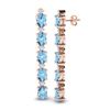 Image 2 : 12.47 ctw Aquamarine & VS/SI Certified Diamond Earrings 10k Rose Gold - REF-143N6F