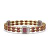 Image 2 : 19.49 ctw Ruby & Diamond Bracelet 14K Yellow Gold - REF-269G3W