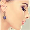 Image 3 : 13.82 ctw Tanzanite & Diamond Victorian Earrings 14K Rose Gold - REF-574K4Y