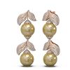 Image 2 : 3.31 ctw Diamond & Pearl Earrings 18K Rose Gold - REF-347G3W