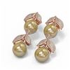 Image 3 : 3.31 ctw Diamond & Pearl Earrings 18K Rose Gold - REF-347G3W