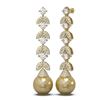Image 2 : 3.32 ctw Diamond & Pearl Earrings 18K Yellow Gold - REF-430N8F