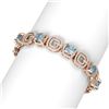 Image 2 : 23.4 ctw Aquamarine & Diamond Bracelet 18K Rose Gold - REF-813R6K