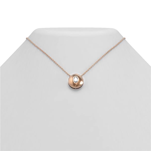 0.52 ctw Oval Diamond Necklace 18K Rose Gold - REF-121R6K