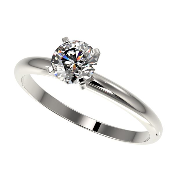0.78 ctw Certified Quality Diamond Engagment Ring 10k White Gold - REF-68R2K