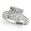 Image 2 : 2.1 ctw Certified VS/SI Princess Diamond Halo Ring 18k White Gold - REF-218M2G