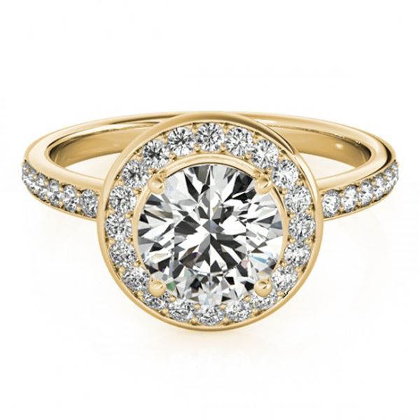 1.65 ctw Certified VS/SI Diamond Halo Ring 18k Yellow Gold - REF-432W4H