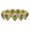 Image 2 : 57.24 ctw Tourmaline & Diamond Victorian Bracelet 14K Yellow Gold - REF-1769F5M