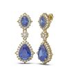 Image 2 : 10.08 ctw Tanzanite & Diamond Earrings 18K Yellow Gold - REF-463Y6X