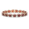 Image 1 : 21.98 ctw Garnet & Diamond Micro Pave Halo Bracelet 10k Rose Gold - REF-290K9Y