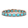 Image 1 : 23.66 ctw Turquoise & Diamond Micro Pave Halo Bracelet 10k Rose Gold - REF-345H5R