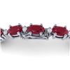 Image 3 : 30.8 ctw Ruby & VS/SI Certified Diamond Eternity Bracelet 10k White Gold - REF-245M5G
