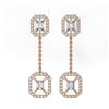 Image 2 : 2 ctw Diamond Designer Earrings 18K Rose Gold - REF-309H5R