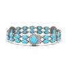 Image 2 : 24.67 ctw Turquoise & Diamond Bracelet 14K White Gold - REF-354Y5X