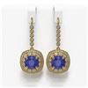 Image 1 : 12.9 ctw Certified Sapphire & Diamond Victorian Earrings 14K Yellow Gold - REF-247N6F