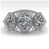 Image 1 : 2 ctw Past Present Future Oval Cut Diamond Ring Art Deco 18k White Gold - REF-421G8W