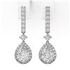 Image 2 : 3 ctw Pear Cut Diamond Designer Earrings 18K White Gold - REF-618G3W
