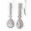 Image 3 : 3 ctw Pear Cut Diamond Designer Earrings 18K White Gold - REF-618G3W