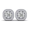 Image 1 : 1.35 ctw Certified VS/SI Diamond Stud Micro Earrings 14k White Gold - REF-177H3R