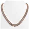 Image 1 : 41.80 ctw Princess Cut Diamond Micro Pave Necklace 18K Rose Gold - REF-5789G3W