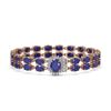 Image 1 : 30.12 ctw Sapphire & Diamond Bracelet 14K Rose Gold - REF-336K4Y