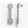 Image 2 : 10.4 ctw Aquamarine & Diamond Earrings 14K Yellow Gold - REF-236N4F