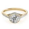 Image 1 : 1.5 ctw Certified VS/SI Diamond Halo Ring 18k Yellow Gold - REF-294A3N