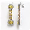 Image 2 : 10.58 ctw Citrine & Diamond Earrings 14K Rose Gold - REF-174Y5X