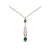Image 1 : 5.72 ctw Emerald & Diamond Necklace 18K Rose Gold - REF-245W5H