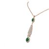 Image 2 : 5.72 ctw Emerald & Diamond Necklace 18K Rose Gold - REF-245W5H